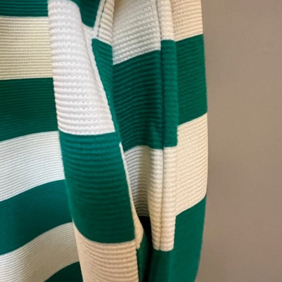 Entro Dress Womens Green White Stripe Sleeveless Mini Dress Pockets - Picture 2 of 6